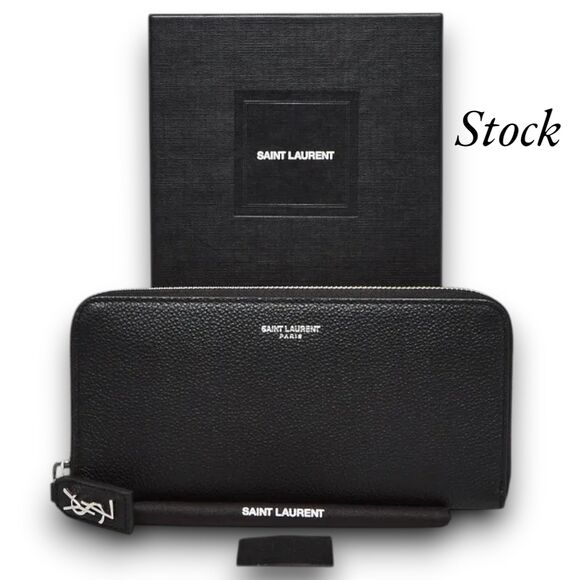 Saint Laurent Authentic Black Leather Long Continental Zippy Wallet w/ Box & Bag - Picture 10 of 10